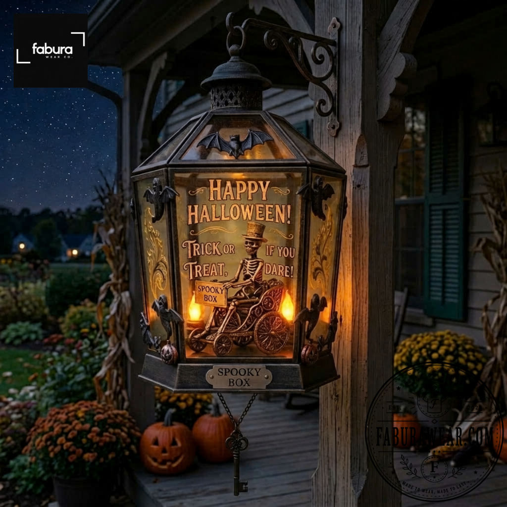 The Spooky Box Vintage Skeleton Halloween Lantern Light