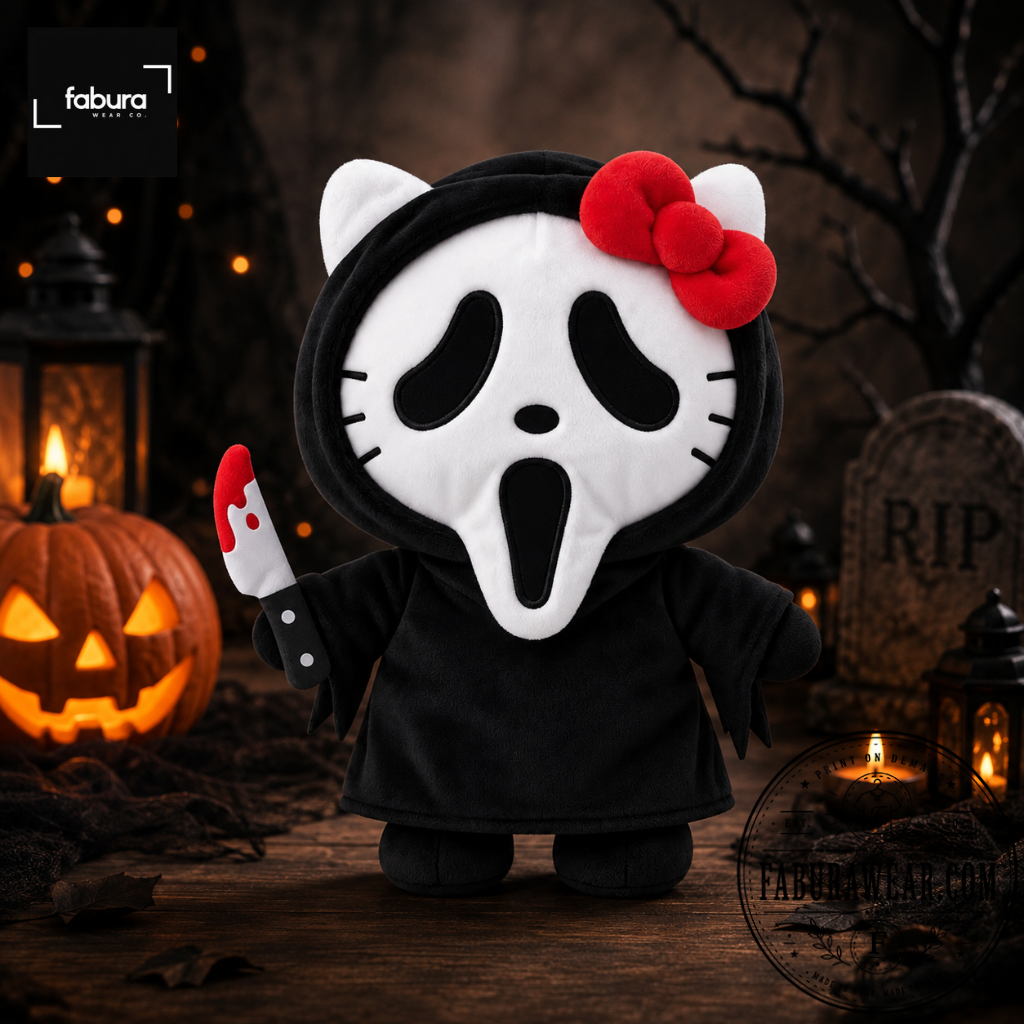 Hello Kitty Ghostface Halloween Plush Toy Cute Spooky Stuffed Animal