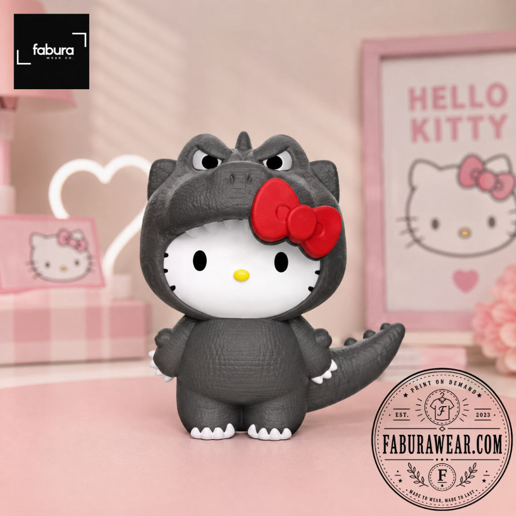 Hello Kitty Godzilla Figurine Cute Kawaii Home Decor