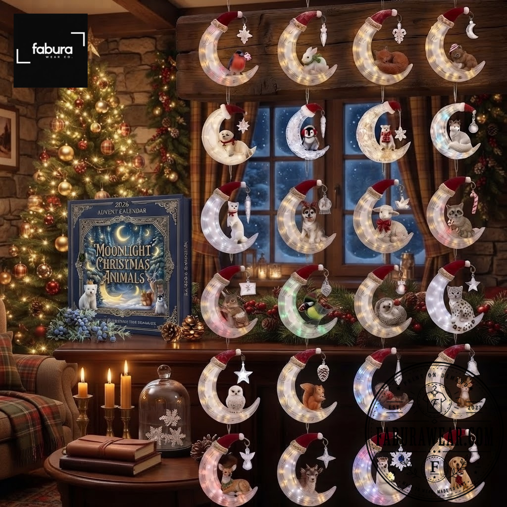 car (7) Moonlight Christmas Animals Advent Calendar 2026 24 Days Christmas Countdown Ornaments Set — image 2